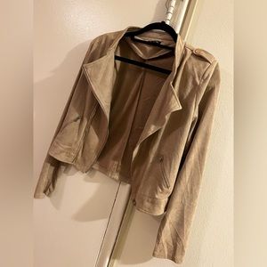Tan suede zipper jacket